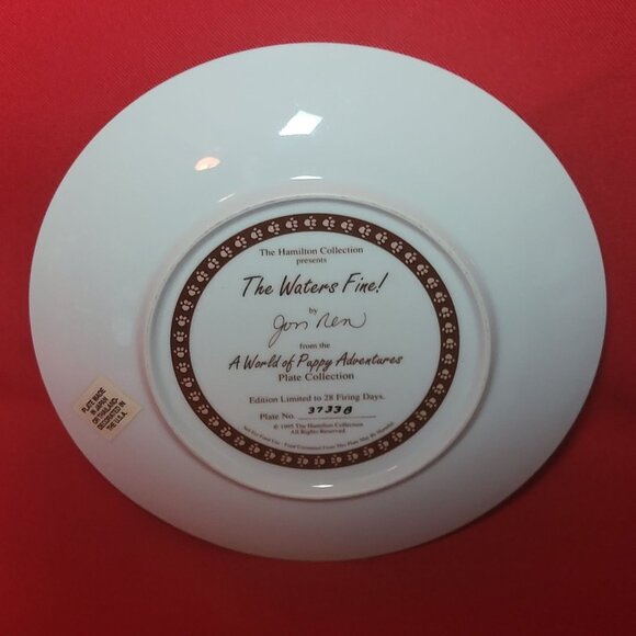 VTG Hamilton Collection Decorative Plate The Waters Fine Jon Ren A World of Pupp - Picture 4 of 11